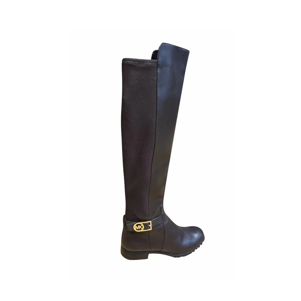 Michael Kors Over The Knee Tall Black Riding Boots Leather  Women's 6 Stretch